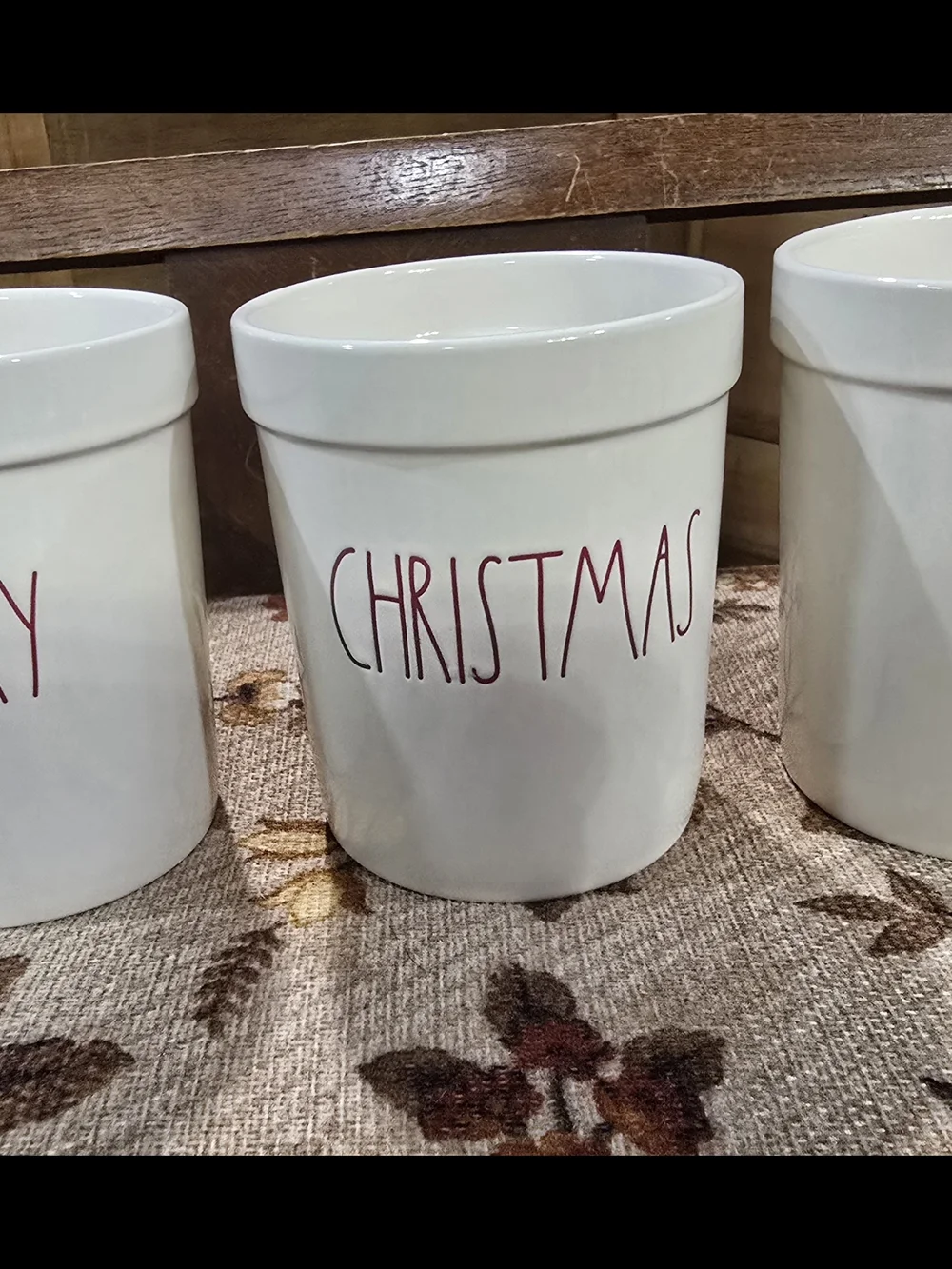 Christmas Ceramic Holder - Set Of 3 - Merry Christmas Y'all - Rae Dunn